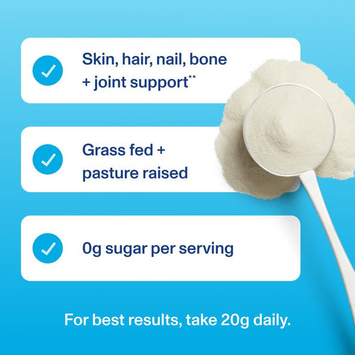 Vital Proteins Collagen Peptides Powder, Promotes Hair, Nail, Skin, Bone and Joint Health, Zero Sugar, Unflavored 10 OZ